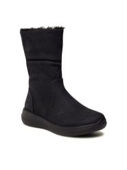 Clara Barson Botki WS6010-01 Czarny. Czarne botki damskie Clara Barson, ze skóry, bez obcasa, na płaskiej podeszwie, bez zapięcia. Za 119.99 zł.