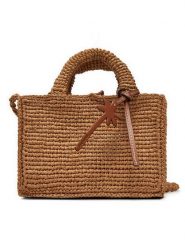 Manebi Torebka Handcrafted Raffia Sunset Bag Mini V 2.2 CO Beżowy. Brązowe torebki do ręki damskie Manebi, bez wzorów, z materiału, bez dodatków. Za 519.99 zł.