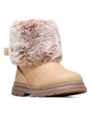 Nelli Blu Kozaki AVO-521-005 Beżowy. Brązowe buty zimowe dziewczęce Nelli Blu, bez wzorów, ze skóry, bez zapięcia. Za 99.99 zł.