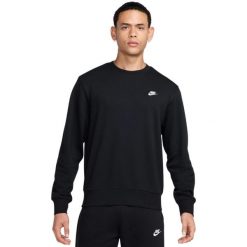 Bluza męska Nike Club FT. Czarne bluzy męskie Nike, m, bez wzorów, z bawełny, bez kaptura. Za 256.99 zł.