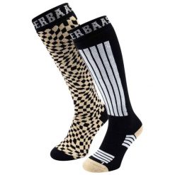 Skarpety narciarskie - 2 pary - Warm Sand. Brązowe skarpety damskie POEDERBAAS, bez wzorów, z elastanu. Za 177.72 zł.