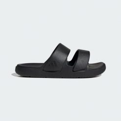 Sandały ZNSORY. Brązowe sandały męskie Adidas, z materiału, bez zapięcia. Za 219.00 zł.