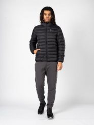 Kurtka turystyczna męska Down Jacket. Czarne kurtki męskie Champion, na zimę, l, bez wzorów, z poliamidu, trekkingowe. Za 560.05 zł.
