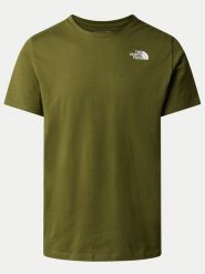 The North Face T-Shirt Foundation Mountain Lines NF0A8830 Zielony Regular Fit. Zielone koszulki sportowe męskie The North Face, m, bez wzorów, z bawełny, bez kołnierzyka, bez ramiączek, trekkingowe. Za 109.99 zł.