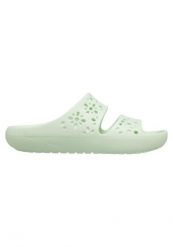 Klapki Dla Dorosłych Crocs Classic Floral Cut Out Sandal. Zielone klapki damskie Crocs, bez wzorów, z materiału, bez obcasa. Za 159.99 zł.