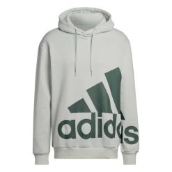Bluza polarowa z logo adidas Essentials Giant. Zielone bluzy męskie Adidas, l, bez wzorów, z polaru, bez kaptura. W wyprzedaży za 248.60 zł.