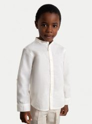 Mayoral Koszula 3118 Biały Regular Fit. Białe koszule dla chłopców Mayoral, bez wzorów, z bawełny, bez kołnierzyka, bez ramiączek. Za 119.99 zł.