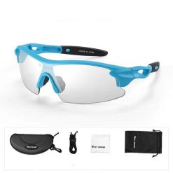 Akcesoria sportowe i dla sportowców/okulary/okulary przeciwsłoneczne. Niebieskie okulary przeciwsłoneczne dla dzieci WEST BIKING. Za 114.00 zł.