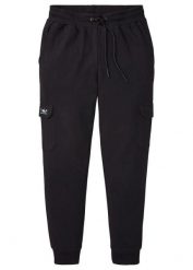 Spodnie sportowe z kieszeniami cargo, regular fit. Czarne spodnie sportowe męskie bonprix, m, bez wzorów. Za 112.99 zł.