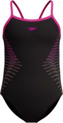 Strój kąpielowy jednoczęściowy na basen dziewczęcy Speedo MuscleBack. Czarne stroje kąpielowe dla dziewczynek Speedo, bez wzorów, z elastanu. Za 131.98 zł.