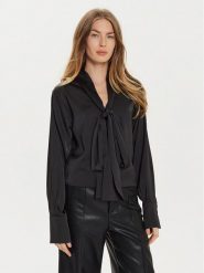 Eleh Bluzka E00198 Czarny Regular Fit. Czarne bluzki damskie Eleh, m, bez wzorów, z syntetyku, bez kołnierzyka, bez ramiączek. Za 299.99 zł.