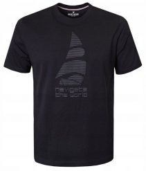 Męska Koszulka (T-Shirt) - Pako Jeans - Czarna, Motyw Żeglarski, Żagiel. Czarne t-shirty męskie Pako Jeans, l, bez wzorów, z bawełny, casualowe, bez kołnierzyka. Za 79.00 zł.