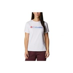 Columbia Sun Trek W Graphic Tee, damski t-shirt. Białe koszulki sportowe damskie Columbia, s, bez wzorów, z bawełny, bez kołnierzyka, bez ramiączek, trekkingowe. Za 109.99 zł.