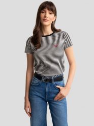 Koszulka damska w paski czarno-biała Zenaida 906. Czarne t-shirty damskie Big Star, l, bez wzorów, z bawełny, retro, bez kołnierzyka. Za 89.99 zł.