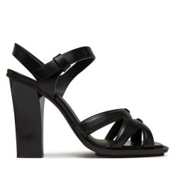Sandały Max Mara. Czarne sandały damskie Max Mara, bez wzorów, bez obcasa, na słupku, bez zapięcia. Za 1,929.00 zł.