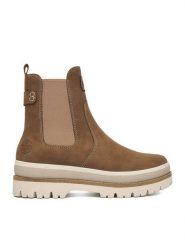 Rieker Botki CEO-Y6260-24 Brązowy. Brązowe botki damskie Rieker, ze skóry, bez obcasa, na płaskiej podeszwie, bez zapięcia. Za 399.99 zł.