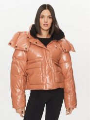Calvin Klein Jeans Kurtka zimowa High Shine J20J221884 Pomarańczowy Oversize. Brązowe kurtki damskie Calvin Klein Jeans, na zimę, l, bez wzorów, z jeansu, bez kaptura. Za 879.99 zł.