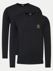 Versace Komplet longsleeve AU10197 Czarny Slim Fit. Czarne bluzki z długim rękawem męskie Versace, m, bez wzorów, z bawełny, bez kołnierzyka. Za 489.99 zł.
