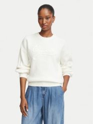 Guess Sweter W6BR27 Z1409 Kremowy Regular Fit. Białe swetry damskie Guess, xxl, z aplikacjami, z bawełny, bez kołnierzyka, bez ramiączek, bez kaptura. Za 474.99 zł.