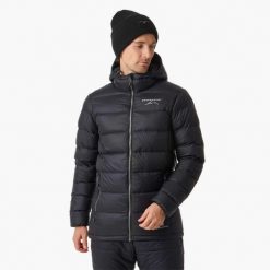 Kurtka puchowa Wędrówki męska Swedemount Östersund Down Jacket 2.0 wodoodporna. Czarne kurtki męskie SWEDEMOUNT, m, bez wzorów, z puchu, sportowe, bez kaptura. Za 746.00 zł.