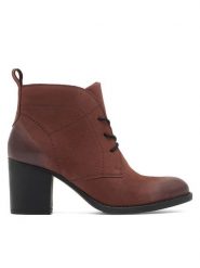 Lasocki Trzewiki WI23-RUTH-04 Bordowy. Czerwone botki damskie Lasocki, z nubiku, bez obcasa, na słupku, bez zapięcia. Za 249.99 zł.