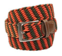 Pasek Oliwkowo-Pomarańczowy, Elastyczny do Spodni, Casualowy, Pleciony, Parciany -ALTIES. Brązowe paski damskie Alties, bez wzorów, z elastanu. Za 59.00 zł.