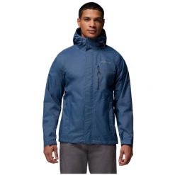 Kurtka sportowa męska Pouring Adventure III Jacket. Niebieskie kurtki męskie Columbia, l, bez wzorów, z materiału, trekkingowe. Za 379.99 zł.