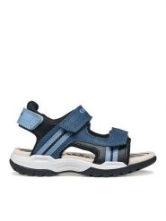 Geox Sandały Jr Borealis J450RA 015ME C4J9B M Granatowy. Niebieskie sandały chłopięce Geox, ze skóry, bez zapięcia. Za 239.99 zł.