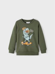 NAME IT Bluza 13206392 Zielony Regular Fit. Zielone bluzy dla chłopców Name it, bez wzorów, z bawełny, bez ramiączek, bez kaptura. Za 169.99 zł.