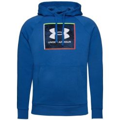 Bluzy sportowa męska Under Armour Rival Fleece Graphic Hoodie. Niebieskie bluzy męskie Under Armour, m, bez wzorów, z kapturem. Za 362.00 zł.