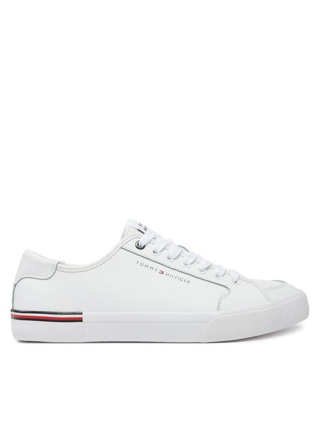 Tommy Hilfiger Tenisówki Core Corporate Vulc Leather FM0FM05399 Biały. Białe trampki męskie Tommy Hilfiger, bez wzorów, ze skóry, bez zapięcia. Za 218.99 zł.