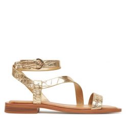 Sandały Aldo. Żółte sandały damskie Aldo, bez wzorów, bez obcasa, na płaskiej podeszwie, bez zapięcia. Za 239.99 zł.