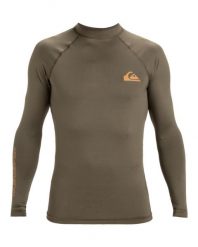 Koszulka surfingowa z długim rękawem UPF 50 EVERYDAY Brązowy Mężczyźni. Zielone bluzki z długim rękawem męskie Quiksilver, m, bez wzorów, z elastanu, bez kołnierzyka. Za 89.99 zł.