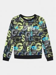 Guess Bluza L3BQ10 KAD73 Czarny Regular Fit. Czarne bluzy dla chłopców Guess, z aplikacjami, z bawełny, bez ramiączek, bez kaptura. Za 269.99 zł.