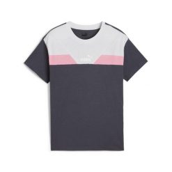 Koszulka dla dziewczynki Puma Power. Szare t-shirty i topy dla dziewczynek Puma, bez wzorów, z materiału, bez ramiączek. Za 67.99 zł.
