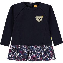 Bluza w kolorze granatowym. Niebieskie bluzy dla dziewczynek marki Steiff, z aplikacjami. W wyprzedaży za 99.95 zł.