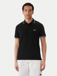 Emporio Armani Polo EM001380 AF20424 UC001 Czarny Regular Fit. Czarne koszulki polo męskie Emporio Armani, l, bez wzorów, z bawełny, bez ramiączek. Za 439.99 zł.