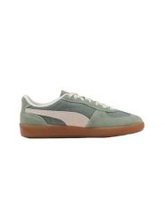 Damskie tenisówki Puma. Zielone trampki i tenisówki damskie Puma, bez wzorów, z materiału, vintage, bez zapięcia. Za 603.99 zł.