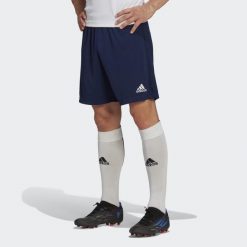 Entrada 22 Training Shorts. Niebieskie krótkie spodenki sportowe męskie Adidas, xl, bez wzorów, z materiału, do piłki nożnej. Za 69.08 zł.