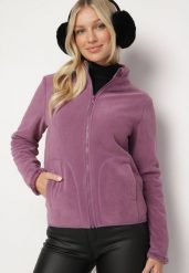 Fioletowa Welurowa Bluza na Suwak Asiyana. Fioletowe bluzy damskie Born2be, l, z aplikacjami, z weluru, bez kaptura. Za 49.99 zł.