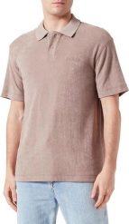 Koszulka Polo męska BOSS Pe Towel Open Brown relaxed fit brązowa (50511083-246). Brązowe koszulki polo męskie Boss, m, bez wzorów, bez kołnierzyka, bez ramiączek. Za 259.00 zł.