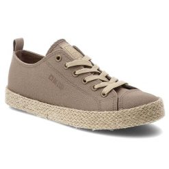 Trampki damskie Big Star, cholewka z materiału tekstylnego klasyczne sznurowanie zaokrąglony nosek, brązowe, TT274099. Brązowe półbuty damskie Big Star, bez wzorów, ze splotem, eleganckie, bez zapięcia. Za 107.90 zł.