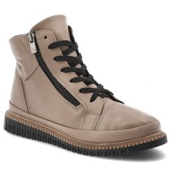 Beżowe Botki Artiker Modne Obuwie Damskie. Brązowe kozaki damskie Artiker, ze skóry, bez obcasa. Za 271.99 zł.