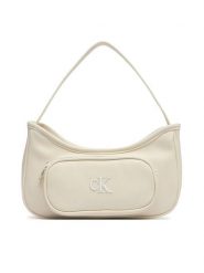Calvin Klein Jeans Torebka Ck Shoulder Bag IU0IU00757 Beżowy. Brązowe torebki do ręki damskie Calvin Klein Jeans, bez wzorów, z jeansu, bez dodatków. Za 229.99 zł.
