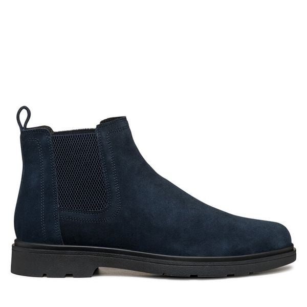 Sztyblety Geox. Niebieskie botki męskie Geox, bez wzorów, bez zapięcia. Za 589.99 zł.