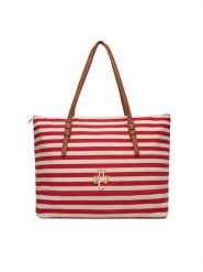 Beverly Hills Polo Club Torebka BHPC-C-014-07 Czerwony. Czerwone torebki do ręki damskie Beverly Hills Polo Club, bez wzorów, z materiału, bez dodatków. Za 229.99 zł.