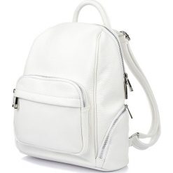 Vera Pelle Biały Włoski Plecak Skórzany damski Skóra Naturalna U21. Białe plecaki damskie Vera Pelle, bez wzorów, ze skóry. Za 329.99 zł.