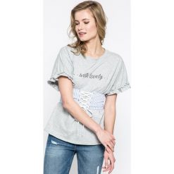 Answear - Top. Szare topy damskie ANSWEAR, z krótkim rękawem. W wyprzedaży za 39.90 zł.