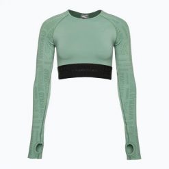 Top treningowy longsleeve damski Gymshark Vision Crop Top. Zielone koszulki sportowe damskie GYMSHARK, xl, bez wzorów, sportowe, bez kołnierzyka. Za 129.99 zł.