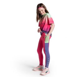 Legginsy do gimnastyki dla dzieci Lemon Explore WL5 z kieszenią. Czerwone legginsy dla dziewczynek LEMON explore, bez wzorów, z materiału, długie. Za 69.90 zł.